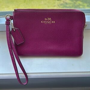 Coach leather wristlet- Magenta